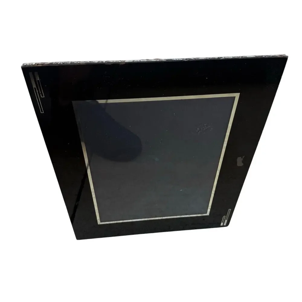 Vintage Art Deco Reverse Painted Black / Silver Glass ~ 7x9 Photo Picture Frame